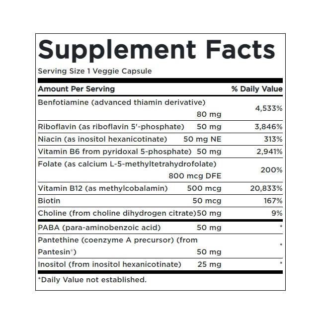 Aktivirani B -kompleks z visoko močjo in biološko uporabnostjo 430 mg - 60 kapsul