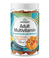 Multivitaminski gumi za odrasle | Breskev, oranžna in jagoda - 60 žvečilnih tablet