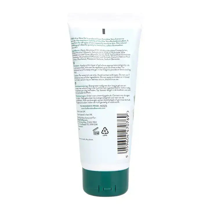 Aloe vera gel 100% vegansko 200 ml Holland & Barrett
