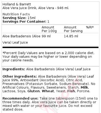 Aloe vera sok 946 ml