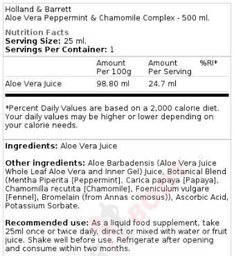 Aloe vera sok s prebavnimi encimi 500 ml
