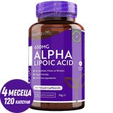 Alfa lipoična kislina 650 mg /120 kapsul, 120 odmerkov/ <tc>Nutravita</tc>