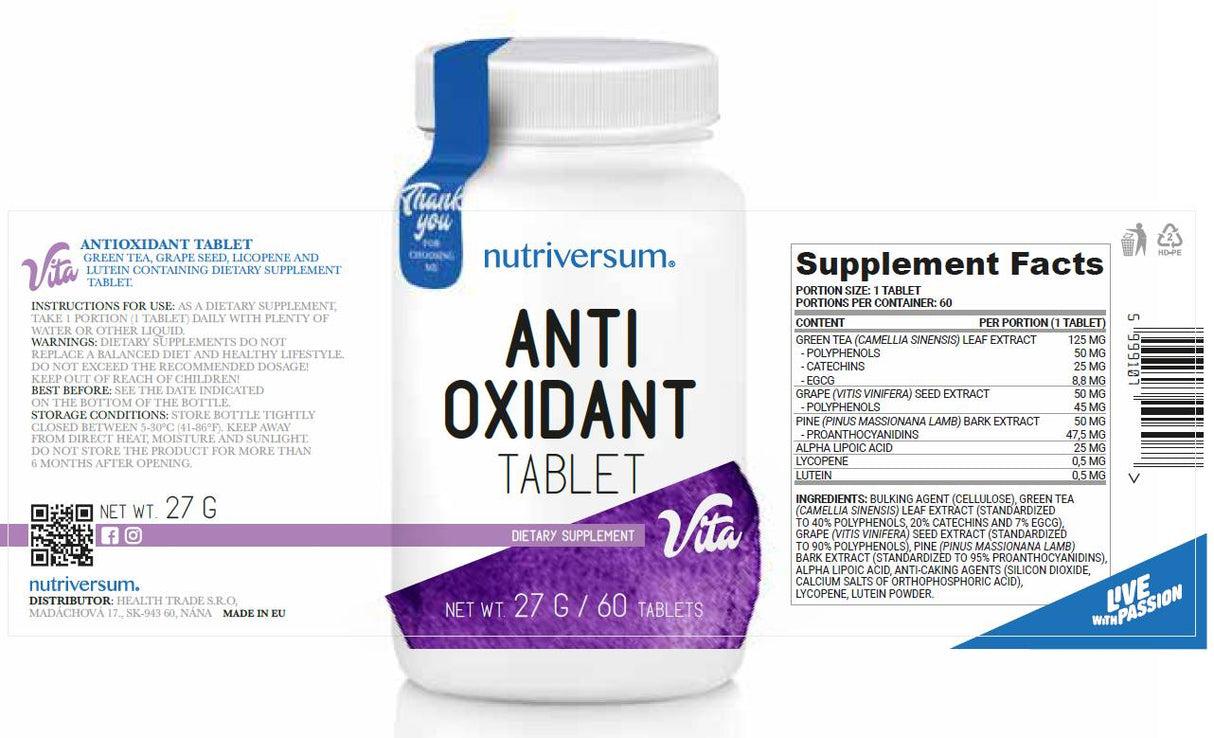 Antioksidantna tableta | Tablete antioksidant formule 60