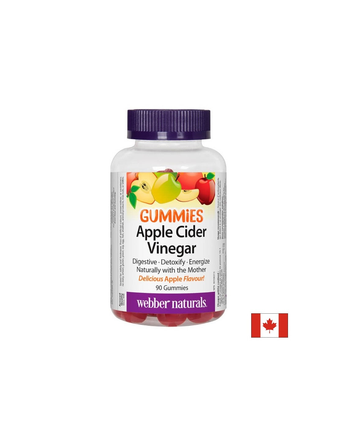 Gumiji z jabolčnim kisom - antioksidativna zaščita in hiter metabolizem, 90 <tc>Webber Naturals</tc> Žele tablete