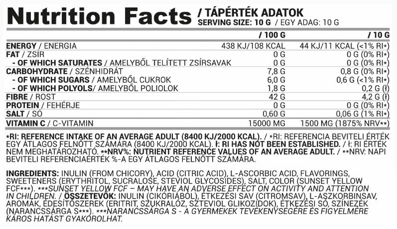 Aqua+ | Osvežilno pijačo v prahu z vitaminom C in inulinom - 10 gramov