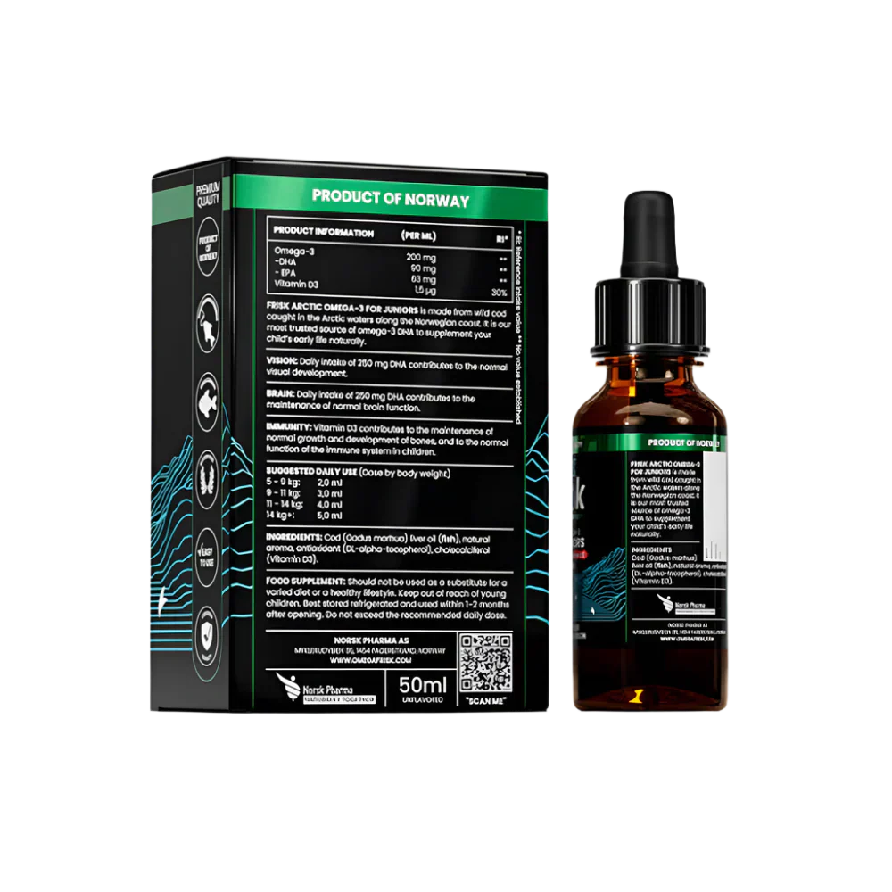 Arktični otroci-omega-3 za otroke-divje ribe z Norveške / limonine okus-50 ml