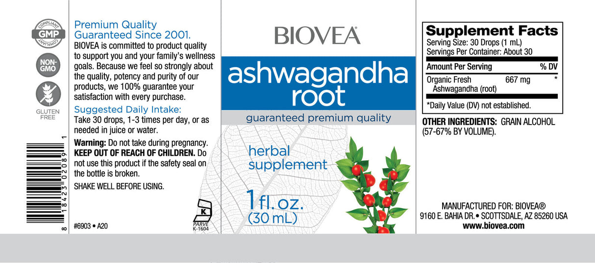 Kapljice koreninske tekočine Ashwagandha / 30 ml