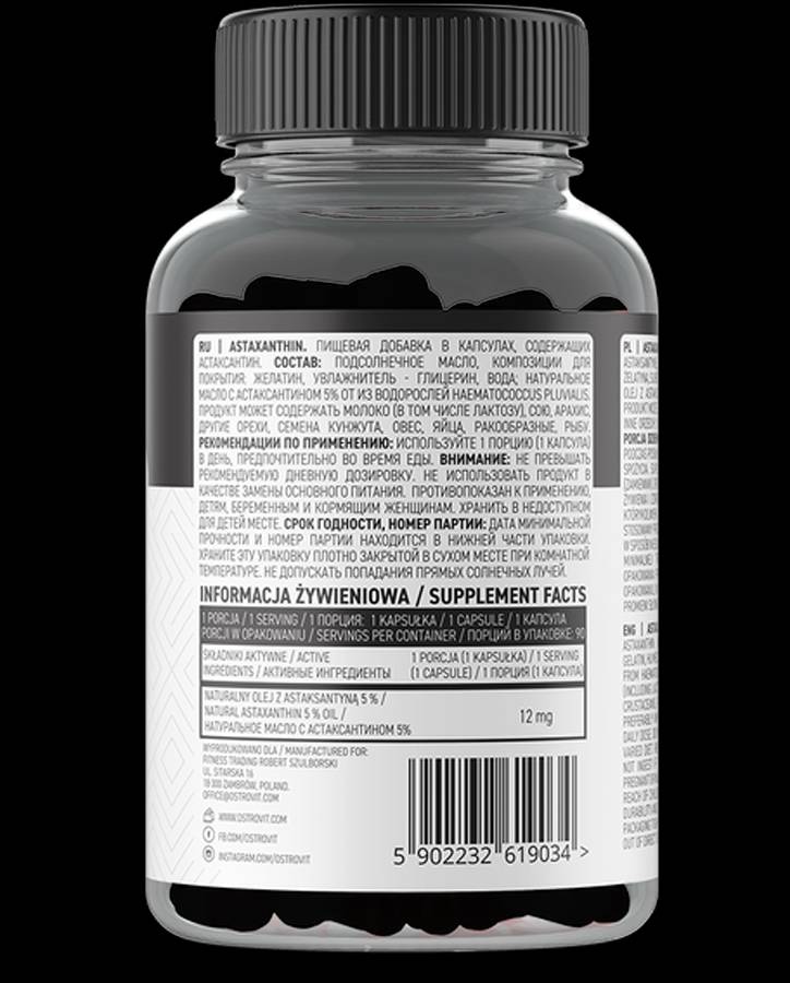 Astaksantin 0,6 mg 90 gel kapsul