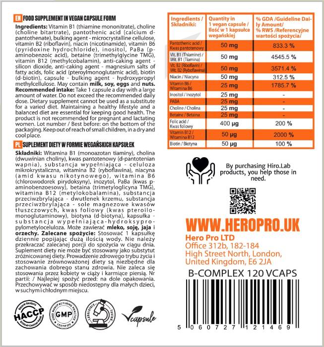B-kompleks B-50 | Kapsule z visoko močjo 120