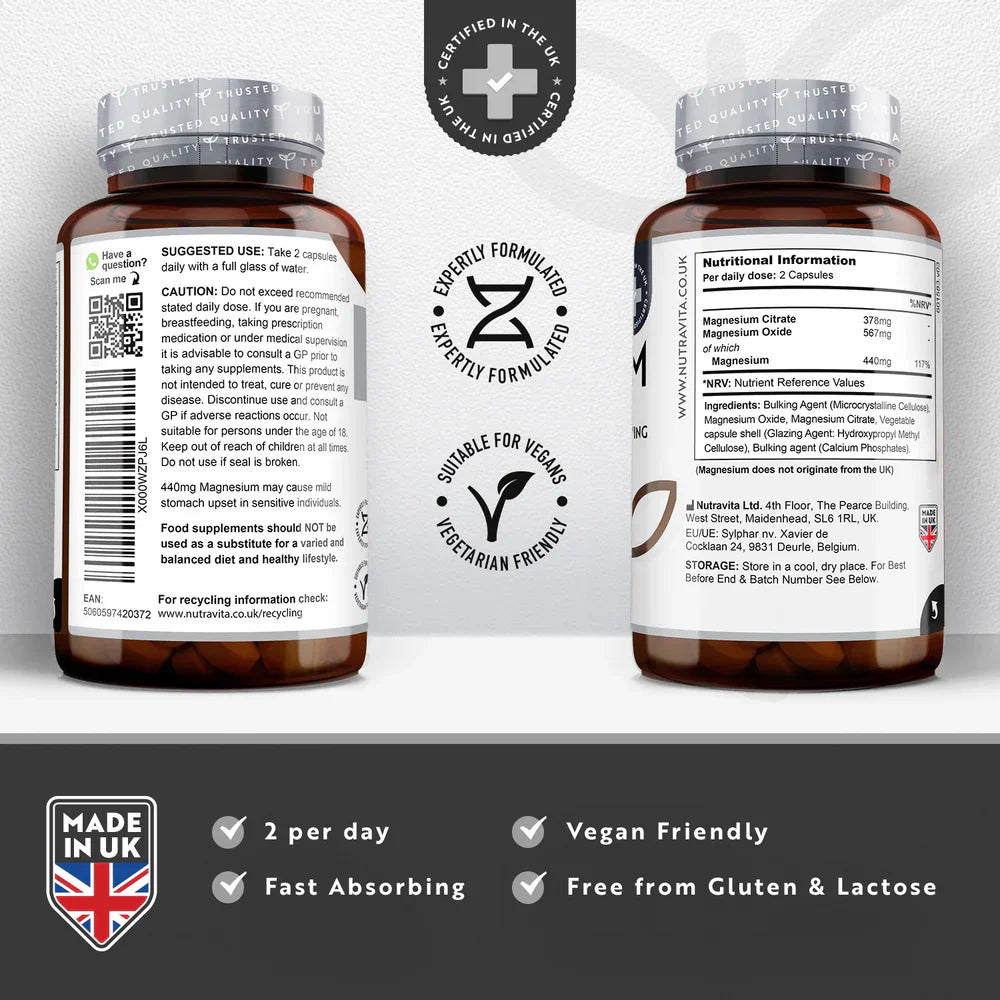 Magnezij 220 mg (dvokomponenta) - 180 kapsul