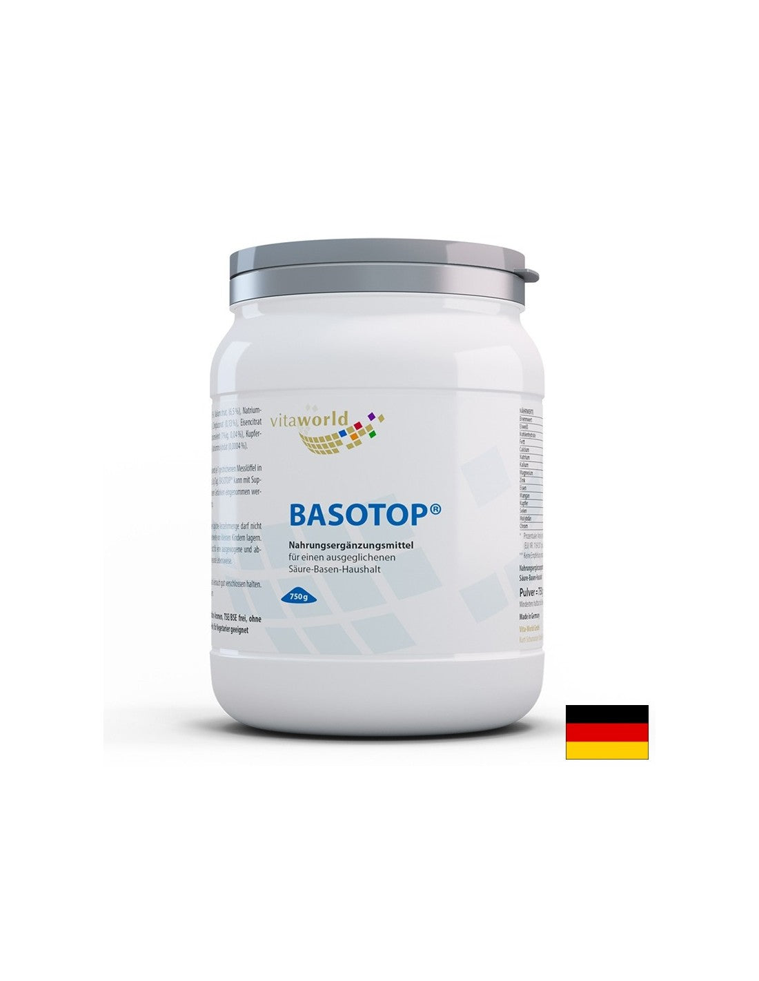 Minerali in elementi v sledovih za alkalno -kislinsko ravnovesje - Basotop, 750 g, prah