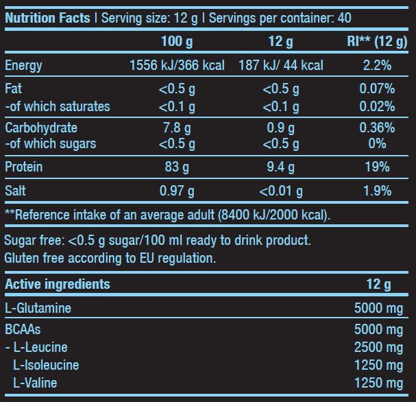 BCAA + glutamin nič - 0,480 kg