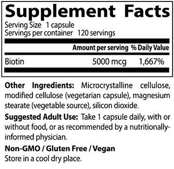 Najboljši biotin 5000 mcg - 120 kapsul