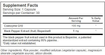 Najboljši CoQ10 z bioperinom 100 mg - 60 kapsul