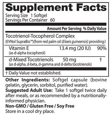 Najboljši tokotrienoli / vitamin E kompleks 50 mg - 60 gel kapsul