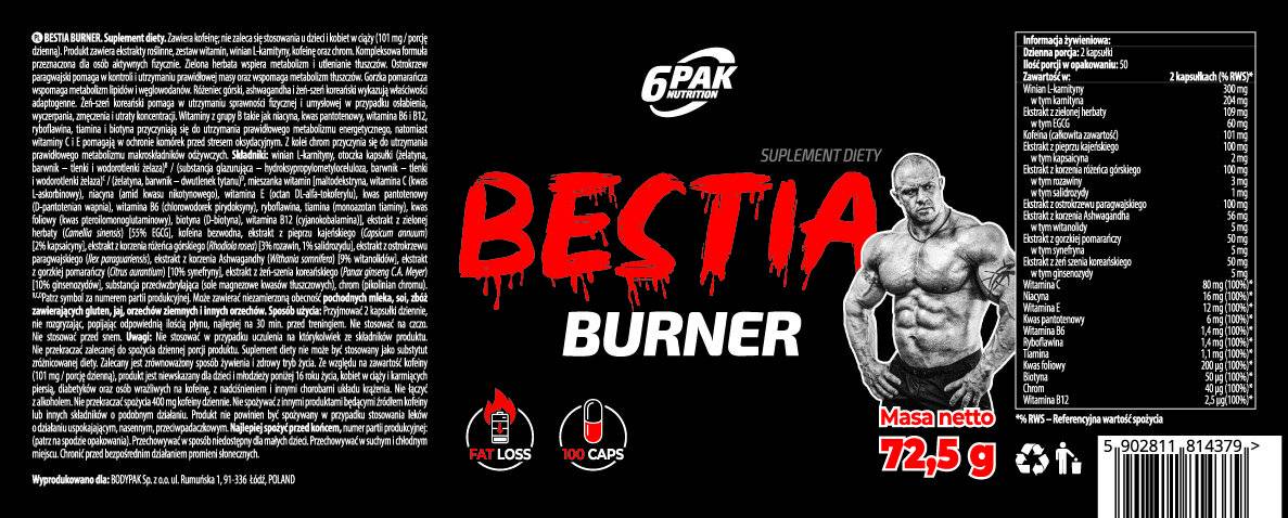BESTIA BURNER - 100 kapsul