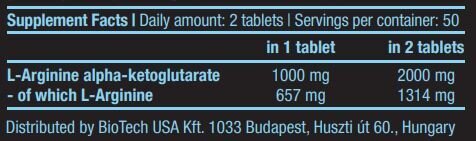 <tc>BioTech USA</tc> AAKG 1000 mg. 100 zavihkov.