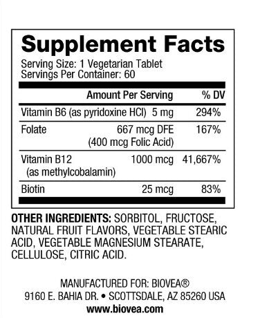 <tc>Biovea</tc> Vitamin B12 kompleks 1000 mcg 60 zavihkov