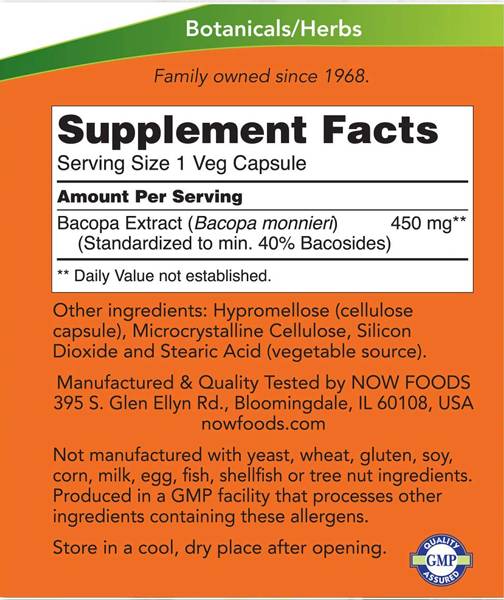 Ekstrakt Bacopa 450 mg - 90 kapsul