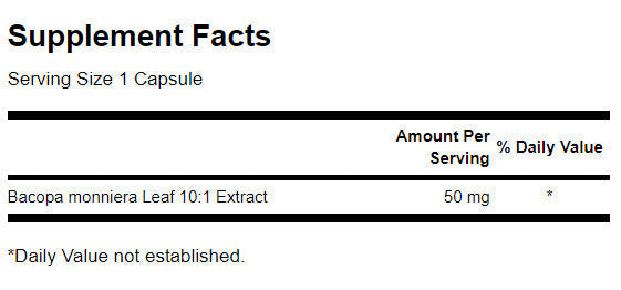 Bacopa Monniera 10: 1 ekstrakt 50 mg - 90 kapsul