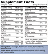 Osnovni zavihki za multivitamin za odrasle.