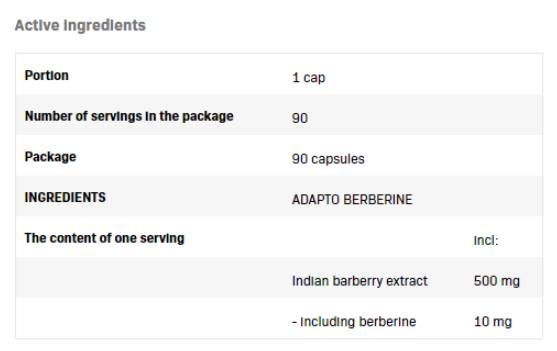 Berberin 500 mg - 90 kapsul
