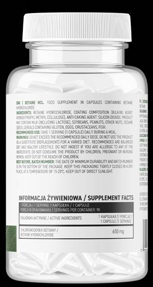 Betaine HCl 650 mg 90 kapsul