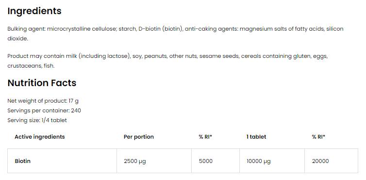 Biotin 10.000 max 60 tablet