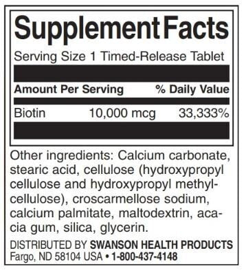 Biotin 10.000 mcg | Časovno sproščanje - 60 tablet
