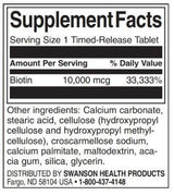 Biotin 10.000 mcg | Časovno sproščanje - 60 tablet