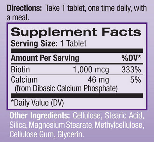 Biotin 1000mcg. / 100 zavihkov.