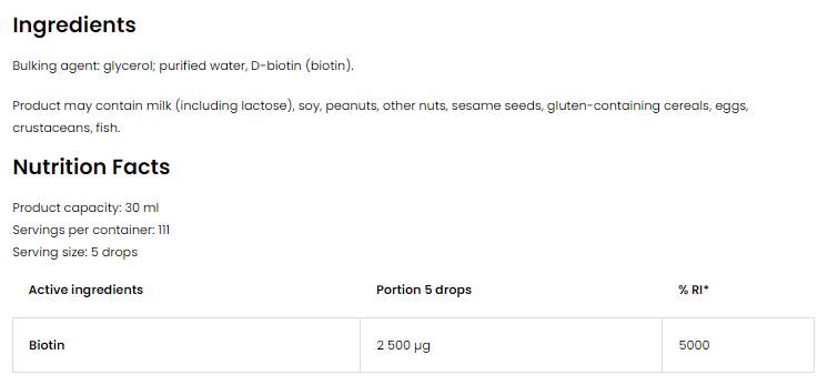 Biotin 2500 mcg kapljic 30 ml