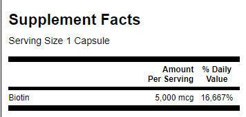 Biotin 5000 mcg - 30 kapsul