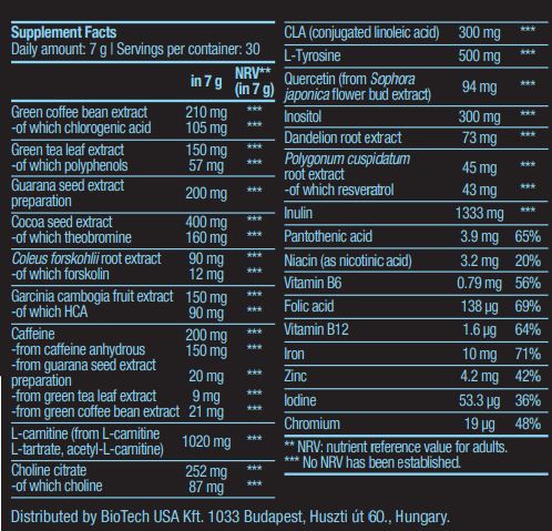 Črni opeklinski pijači v prahu - 0,210 kg