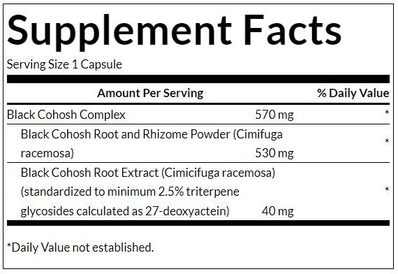 Črni cohosh (standardizirano) 550 mg - 120 kapsul