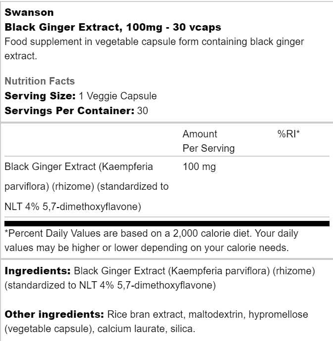 Izvleček črnega ingverja 100 mg 30 kapsul