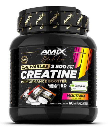 Črna linija kreatin Creapure 2500 mg nič sladkor/60 žvečic