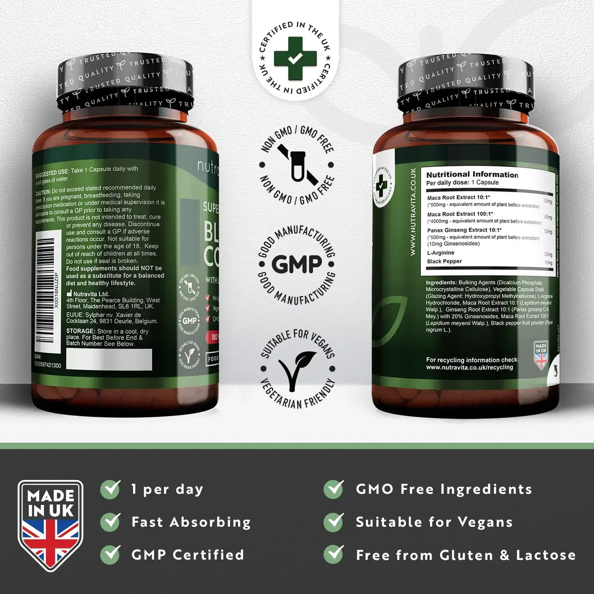 Kompleks korenine črne mace 5000 mg /180 kapsul, 180 dni/ <tc>Nutravita</tc>