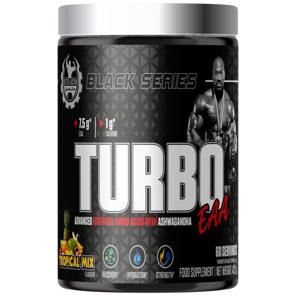 Črna serija | Turbo EAA v prahu ~ Essential aminokisline s tavrinom - 420 gramov