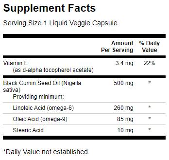 Olje črnega kuminega semena 500 mg - 60 gel kapsul