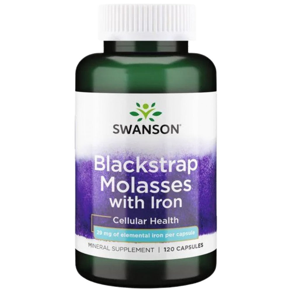 BlackStrap melasa z železom 29 mg 120 kapsul