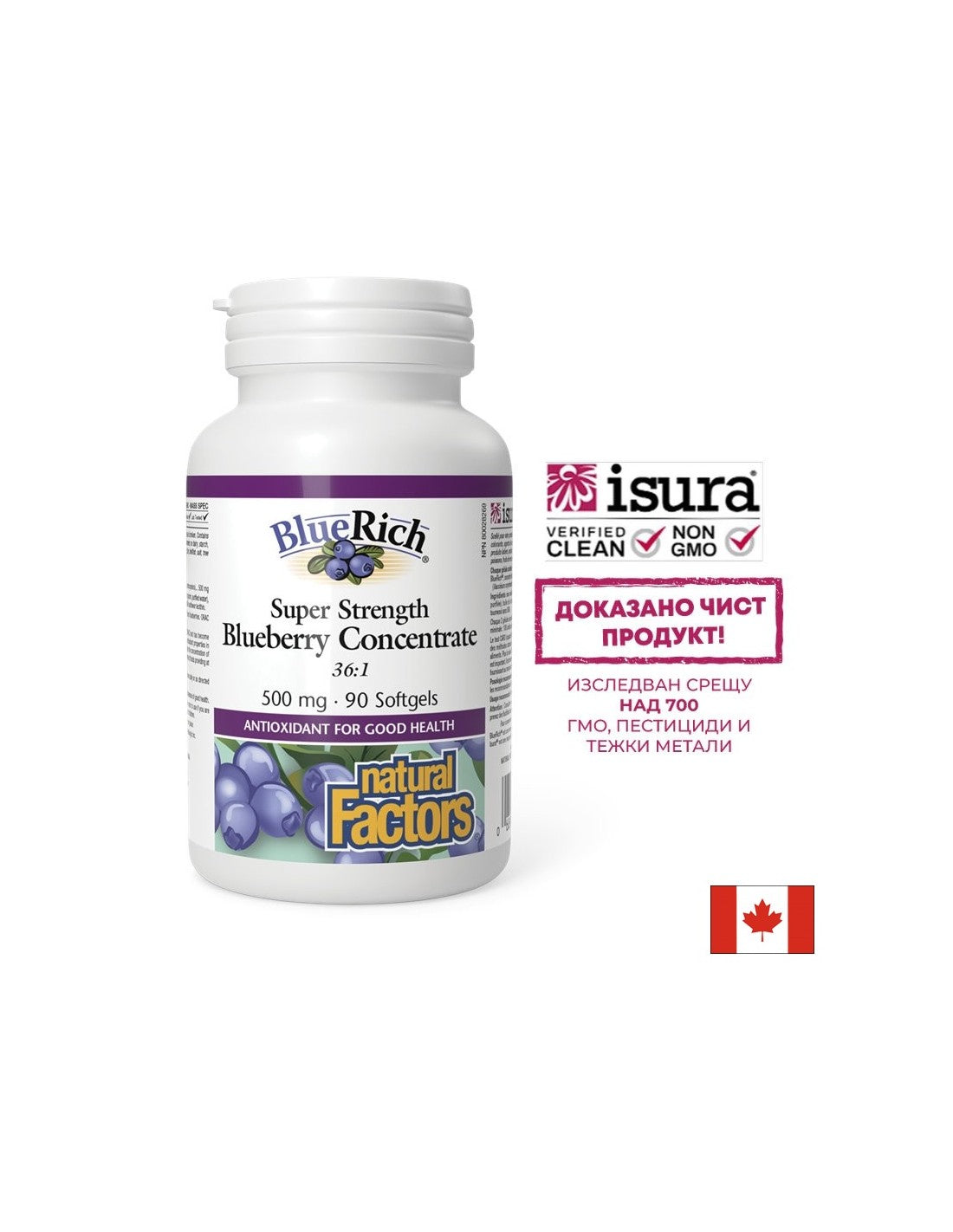Super moč borovničev koncentrat 36: 1 500 mg - 90 gel kapsul