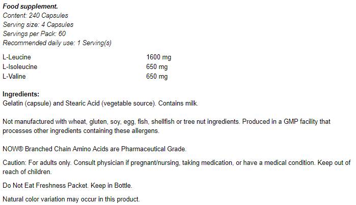 Aminokisline z razvejanimi verigami / BCAA - 240 kapsul