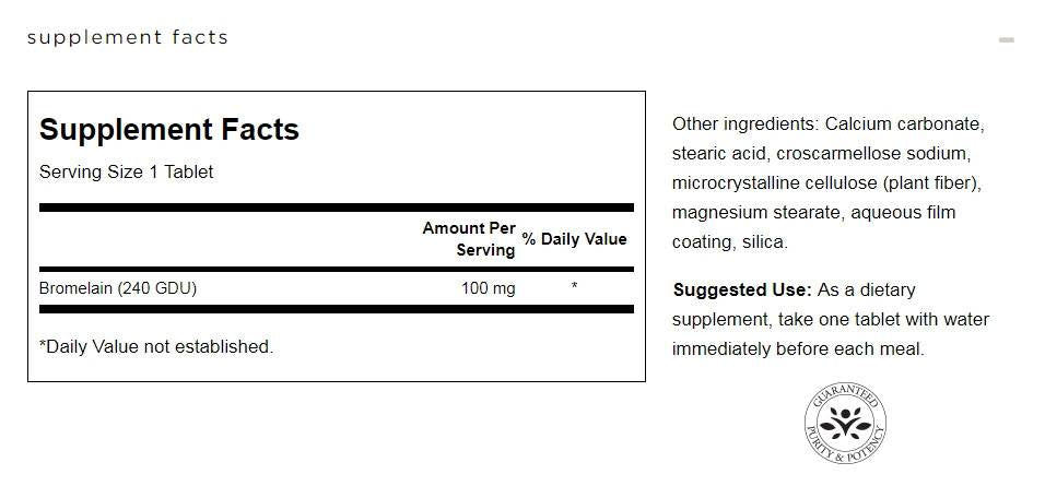 Bromelain 100 mg - 100 tablet