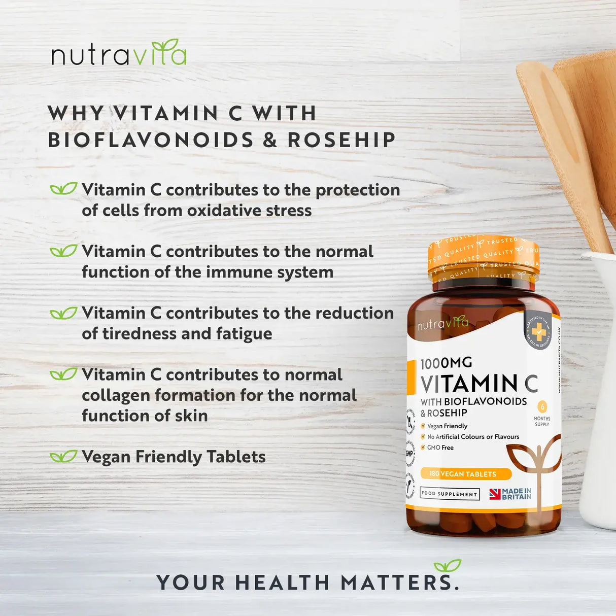 Vitamin C 1000 mg z bioflavonoidi in šipkom 180 <tc>Nutravita</tc> tablete