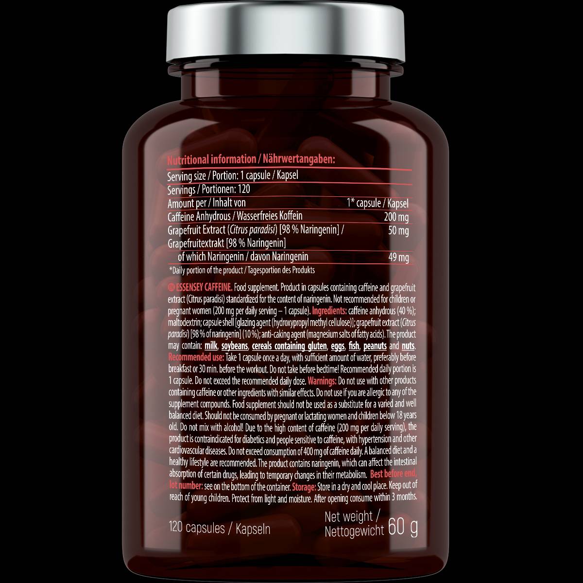 Kofein 200 mg - 120 kapsul