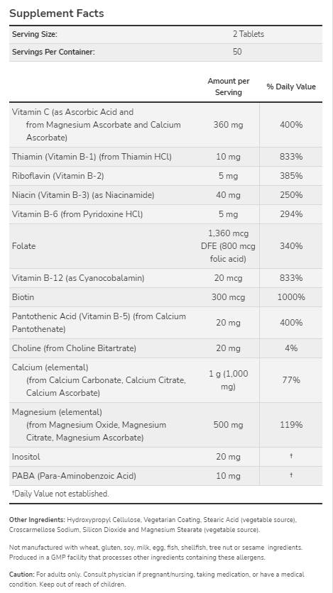 CAL-MAG z B kompleksom in vitaminom C | Formula stresa - 100 tablet