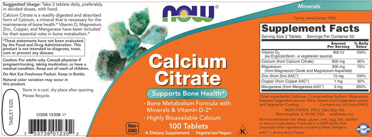 Kalcijev citrat z minerali in vitaminom D -2 300 mg - 100 tablet