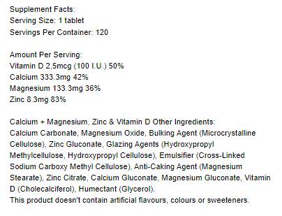 Kalcij + magnezij, cink in vitamin D - 120 tablet