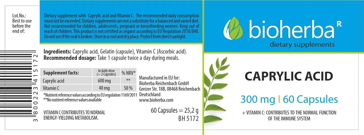 Kaprilna kislina 300 mg - 60 kapsul